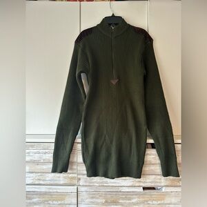 🧥 Rothco Olive Green Military Commando Zip Sweater Men’s XL Tactical Ribbed